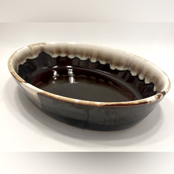 Pfaltzgraff Gourmet Brown Drip Glaze Stoneware Oval Casserole Dish #241 10" Long - Picture 3 of 10